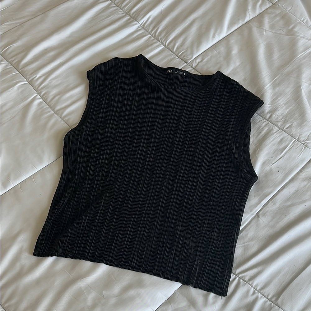 zara black blouse